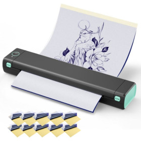 TATTOO TERMO TISKÁRNA BLUETOOTH BEZDRÁTOVÁ + 10KS PAPÍR