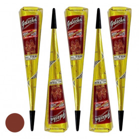 5KS HENNA GOLECHA BROWN KAŠTANOVĚ HNĚDÁ PASTA BARVA NA TĚLO DOČASNÉ TETOVÁNÍ KORNOUT