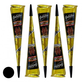 5KS HENNA GOLECHA BLACK ČERNÁ PASTA BARVA NA TĚLO DOČASNÉ TETOVÁNÍ KORNOUT