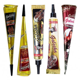 5KS HENNA GOLECHA MIX ČERNÁ HNĚDÁ PASTA BARVA NA TĚLO DOČASNÉ TETOVÁNÍ