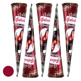 5KS HENNA GOLECHA BROWN ČERVENO HNĚDÁ PASTA BARVA NA TĚLO DOČASNÉ TETOVÁNÍ KORNOUT