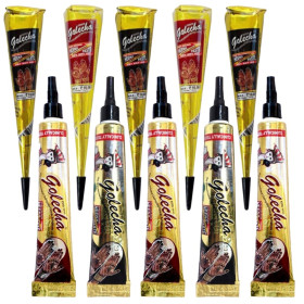 10KS HENNA GOLECHA MIX ČERNÁ HNĚDÁ PASTA BARVA NA TĚLO DOČASNÉ TETOVÁNÍ