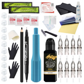 HANDPOKE TETOVACÍ SADA 18 S BARVOU KURO SUMI 44ML